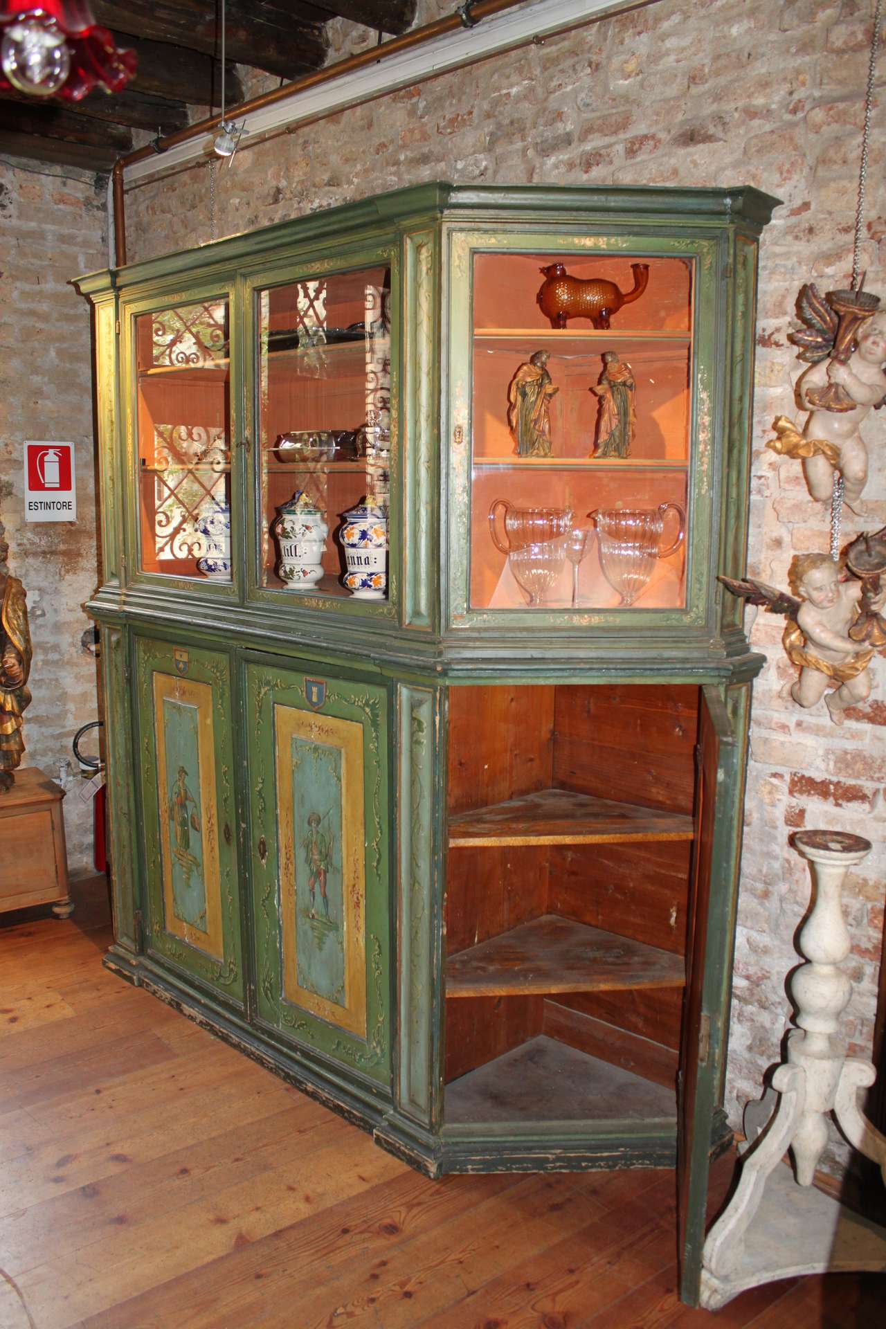 Credenzavetrina antica Credenza Antica e Vetrina Antica