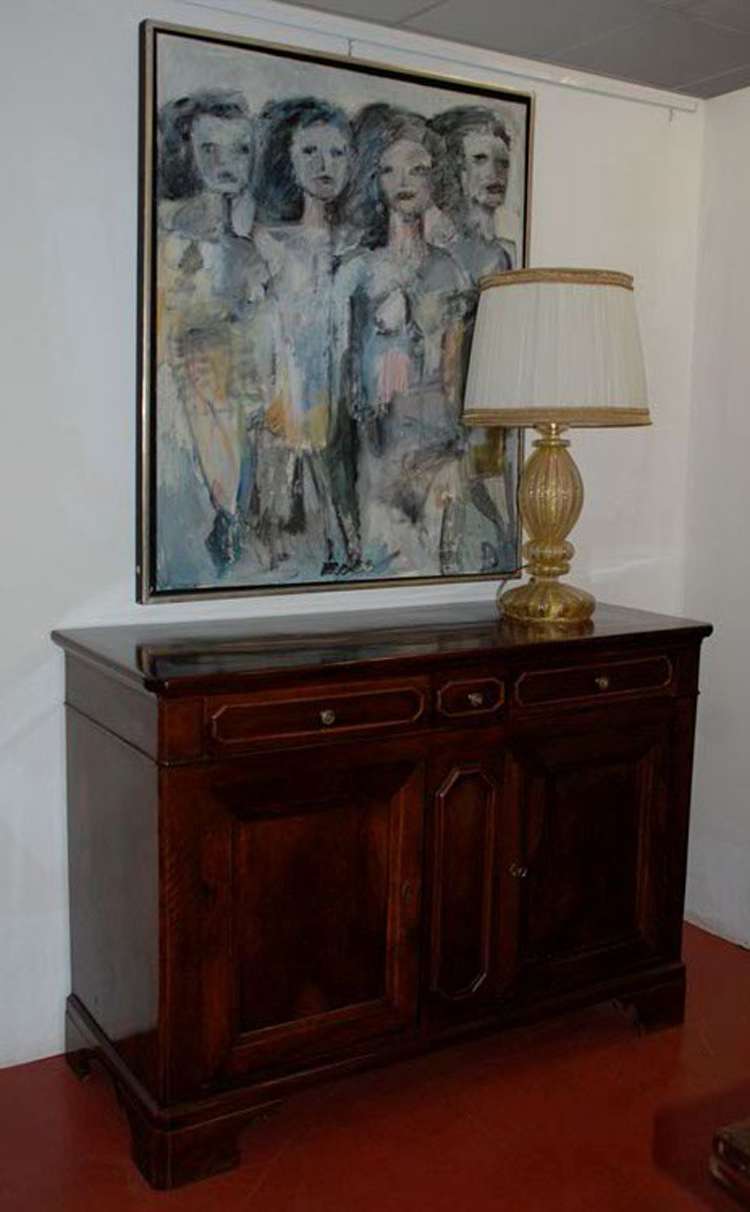 Credenza a tre cassetti e due antine Credenza Antica e Vetrina Antica